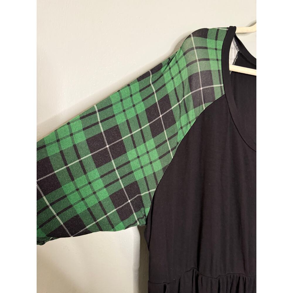 Torrid x Harry Potter Slytherin house green plaid raglan mini‎ skater dress - Picture 5 of 8